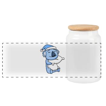 Koala Baby - Panoramic Cookie Jar with Wooden Lid - white - Front