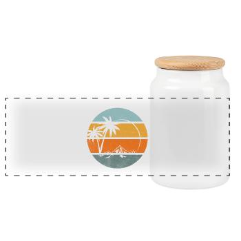 été plage mer océan - Boîte à biscuits avec couvercle en bois - blanc - Devant