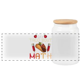 Let's Taco Bout Math Mathe Lehrer - Panorama Keksdose mit Holzdeckel - Weiß - Vorne
