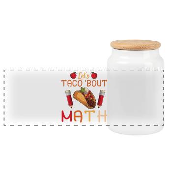 Let's Taco Bout Math Mathe Lehrer - Panorama Keksdose mit Holzdeckel - Weiß - Vorne