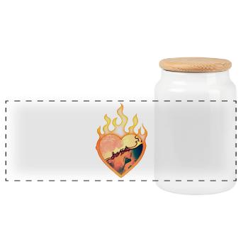 merveilleux design floral - Boîte à biscuits avec couvercle en bois - blanc - Devant