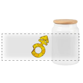 Transgender - Panoramic Cookie Jar with Wooden Lid - white - Front
