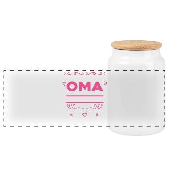 Oma Prinzessin - Panorama Keksdose mit Holzdeckel - Weiß - Vorne