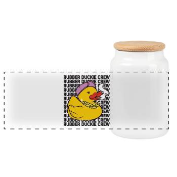 Rubber Duck Rubber Duckie Crew - Panoramic Cookie Jar with Wooden Lid - white - Front