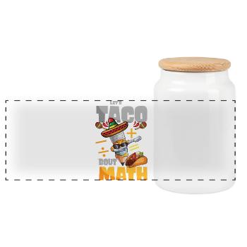Let's Taco Bout Math Mathe Lehrer - Panorama Keksdose mit Holzdeckel - Weiß - Vorne