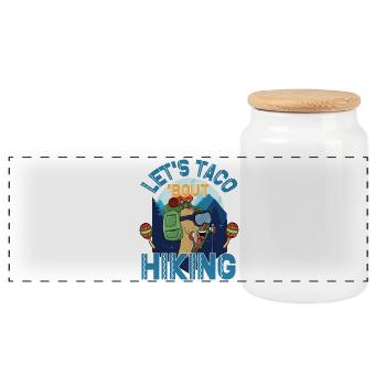 Let's Taco 'Bout Hiking - Panorama Keksdose mit Holzdeckel - Weiß - Vorne