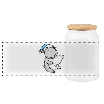 Chèvre Bébé Chèvre Domestique - Boîte à biscuits avec couvercle en bois - blanc - Devant