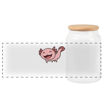 Axolotl Rose Doux - Boîte à biscuits avec couvercle en bois - blanc - Devant