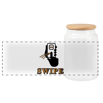 MOI GLISSE des Bandes d’Or - Boîte à biscuits avec couvercle en bois - blanc - Devant