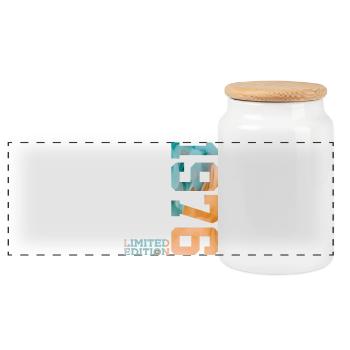 50E ANNIVERSAIRE ÉDITION LIMITÉE 1976 - Boîte à biscuits avec couvercle en bois - blanc - Devant