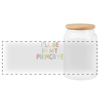 I'll Be In My Paincave Triathlon - Panoramic Cookie Jar with Wooden Lid - white - Front