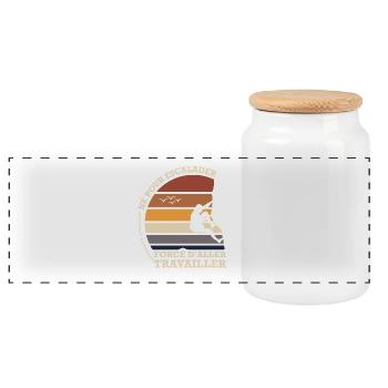 Né pour escalader forcé d'aller travailler - Boîte à biscuits avec couvercle en bois - blanc - Devant