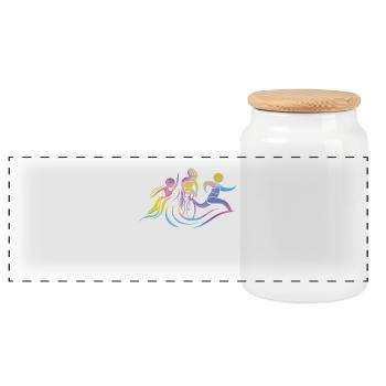 Watercolors Women Triathlon - Panoramic Cookie Jar with Wooden Lid - white - Front