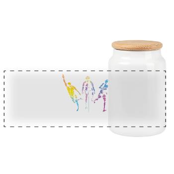Watercolors Women Triathlon - Panoramic Cookie Jar with Wooden Lid - white - Front