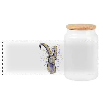 Astrologie capricorne - Boîte à biscuits avec couvercle en bois - blanc - Devant