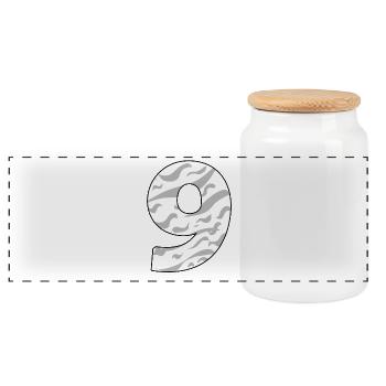 NEUF - 9 - Boîte à biscuits avec couvercle en bois - blanc - Devant