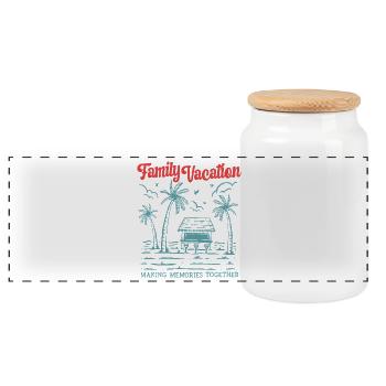 Family Vacation Making Memories Together - Panorama Keksdose mit Holzdeckel - Weiß - Vorne