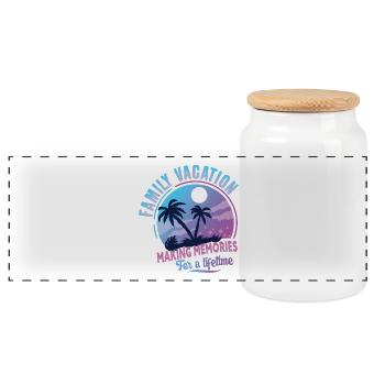 Vacances en famille Faire des souvenirs à vie - Boîte à biscuits avec couvercle en bois - blanc - Devant