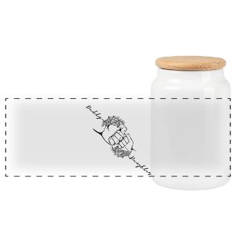 Père Fille Poing Bump Assorti, Personnalisé - Boîte à biscuits avec couvercle en bois - blanc - Devant