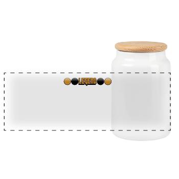 Legend Gradient Logo - Panoramic Cookie Jar with Wooden Lid - white - Front