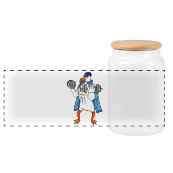 Lighthouse North Seagull Fitness Gift - Boîte à biscuits avec couvercle en bois - blanc - Devant