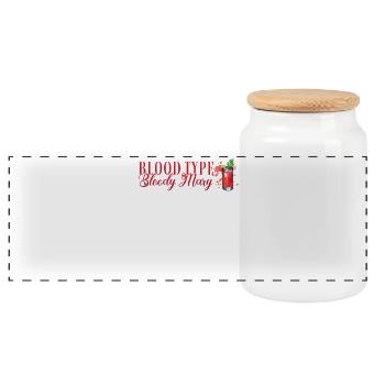 Blood Type Cocktail für Barkeeper - Panorama Keksdose mit Holzdeckel - Weiß - Vorne