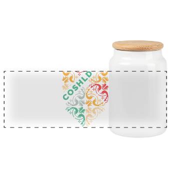 Lisbonne Portugal Icône Logo Icône Illustration - Boîte à biscuits avec couvercle en bois - blanc - Devant