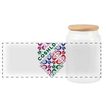 Portugel icon Symbol Farben Schutz Muster pattern - Panorama Keksdose mit Holzdeckel - Weiß - Vorne