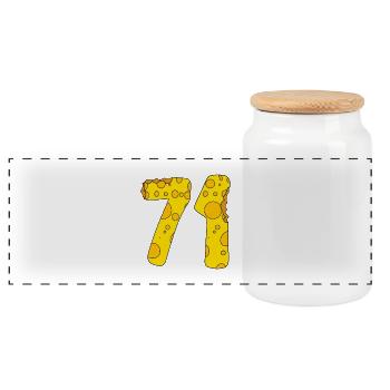 71 Jahre alt - 71. Geburtstag Geschenk - 1971 - Panorama Keksdose mit Holzdeckel - Weiß - Vorne