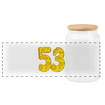53 Jahre alt - 53. Geburtstag Geschenk - 1953 - Panorama Keksdose mit Holzdeckel - Weiß - Vorne