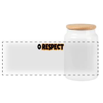 Null Respect Street Typographie - Boîte à biscuits avec couvercle en bois - blanc - Devant