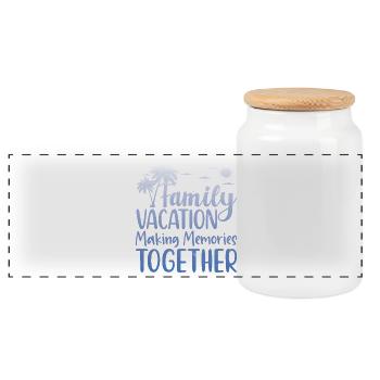 Family Vacation Making Memories Together - Panorama Keksdose mit Holzdeckel - Weiß - Vorne