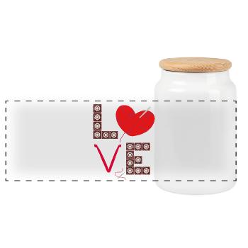 Love to Craft - Crochet or Crafting Gift Idea - Panorama Keksdose mit Holzdeckel - Weiß - Vorne