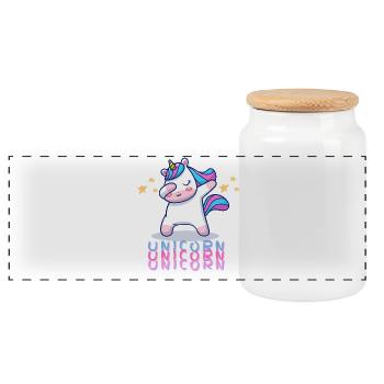 Licorne Licorne Licorne - T-shirt pour amoureux des licornes - Boîte à biscuits avec couvercle en bois - blanc - Devant