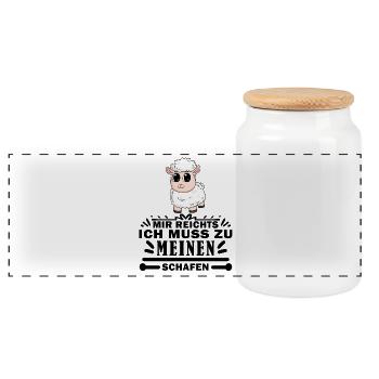 Schafe Schaf Schafzüchter Geschenk - Panorama Keksdose mit Holzdeckel - Weiß - Vorne