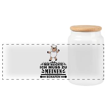 Schafe Schaf Schafzüchter Geschenk - Panorama Keksdose mit Holzdeckel - Weiß - Vorne