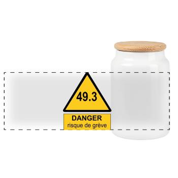 49.3 danger - Boîte à biscuits avec couvercle en bois - blanc - Devant