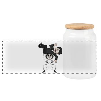 Marriage Meme Funny - Panoramic Cookie Jar with Wooden Lid - white - Front
