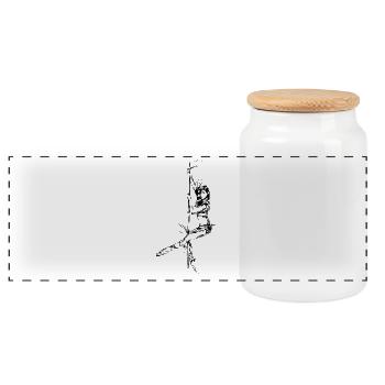 Pole Dance - Boîte à biscuits avec couvercle en bois - blanc - Devant