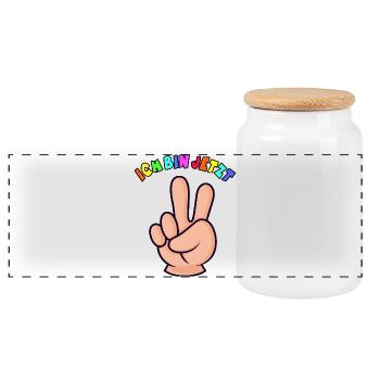2.Geburtstag Kleinkind Geschenk 2 Finger - Panorama Keksdose mit Holzdeckel - Weiß - Vorne