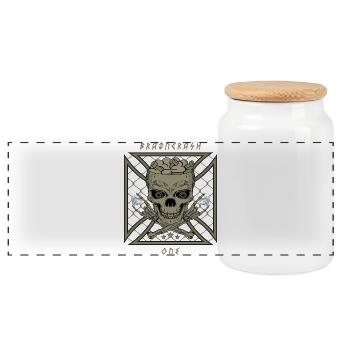 Brain Crash One - Panoramic Cookie Jar with Wooden Lid - white - Front