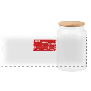 Music Literacy Matters - Panoramic Cookie Jar with Wooden Lid - white - Front