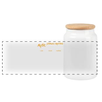 Music Literacy Matters - Panoramic Cookie Jar with Wooden Lid - white - Front