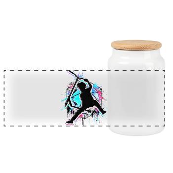 Colorful Stunt Scooter - Colored Stunt Scooter - Panoramic Cookie Jar with Wooden Lid - white - Front