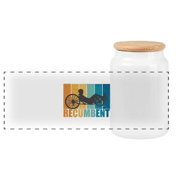 Vélo Vintage Retro Cyclisme Couché Cadeau - Boîte à biscuits avec couvercle en bois - blanc - Devant