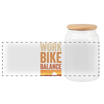Motorcycle Sport Bike for motorcyclists - Panoramic Cookie Jar with Wooden Lid - white - Front