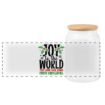 Weihnachten, Weihnachten, Weihnachten, Weihnachten - Panorama Keksdose mit Holzdeckel - Weiß - Vorne