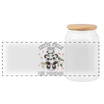 Dieses Mädchen Liebt Pandas - Panorama Keksdose mit Holzdeckel - Weiß - Vorne