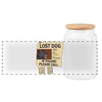 Missing Hellhound - Panoramic Cookie Jar with Wooden Lid - white - Front