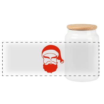 Weihnachten, Weihnachten, Weihnachten, Weihnachten - Panorama Keksdose mit Holzdeckel - Weiß - Vorne